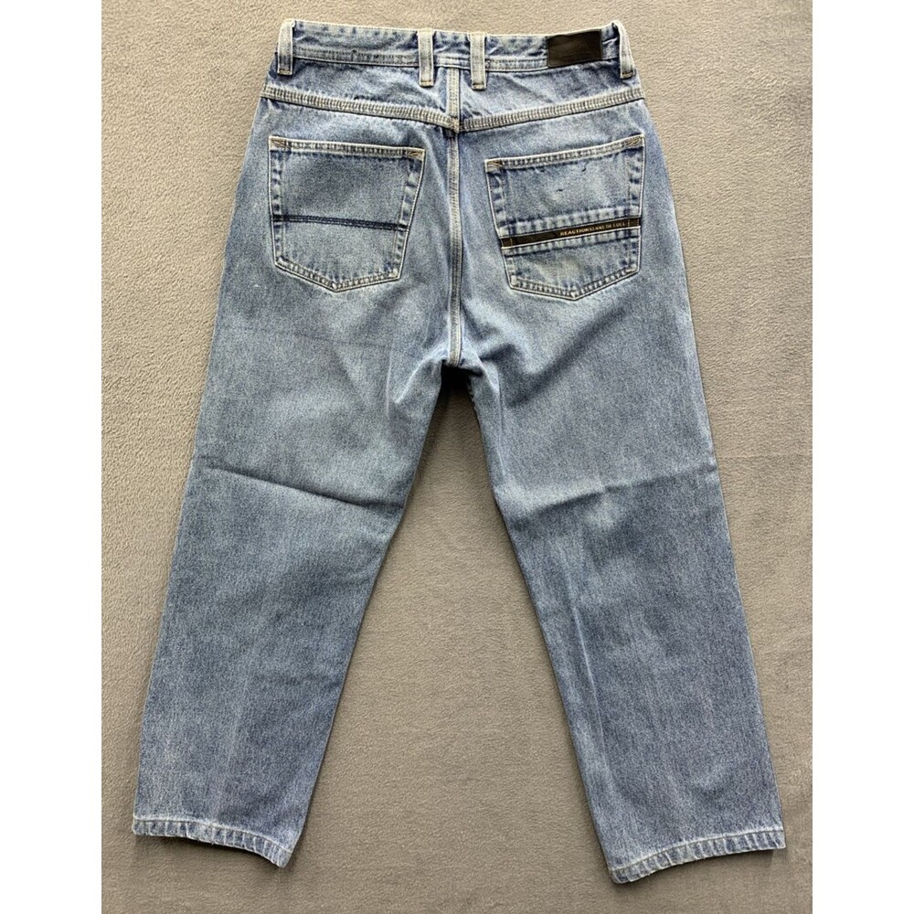 Vtg Reaction Kenneth Cole Denim Jeans Men's Long Baggy Skate 90's Size 30X30